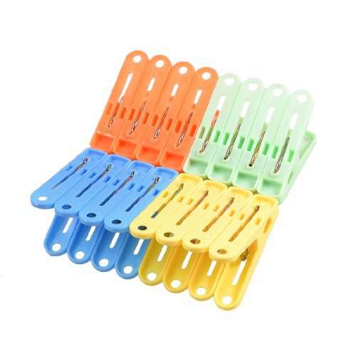 Amico Assorted Color Plastic Clothes Garment Pin Hanging Peg 16 Pcs