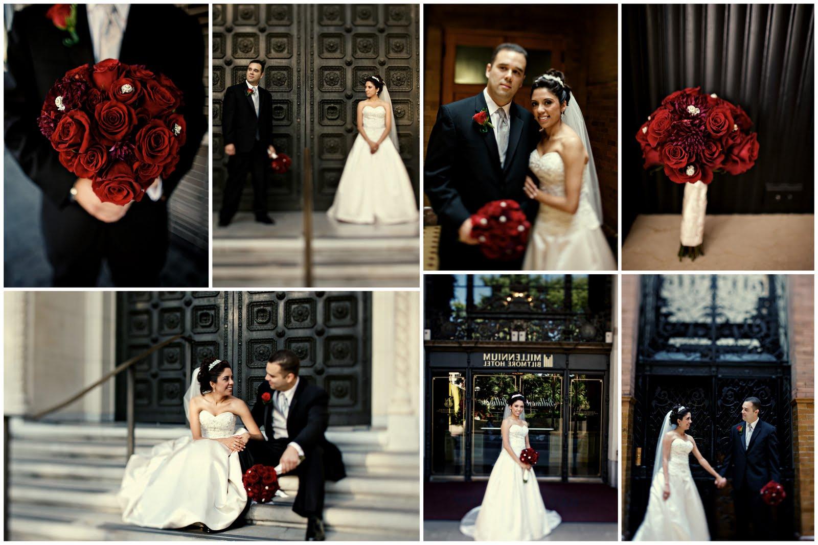 dark red rose bridal bouquets