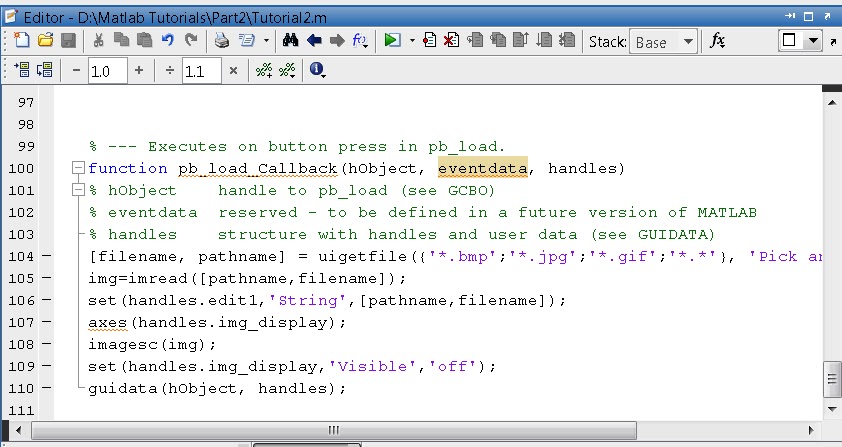 Matlab Gui Basic Programming Tutorial 2 Make Simple Basic Image