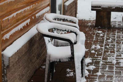 snowy chairs