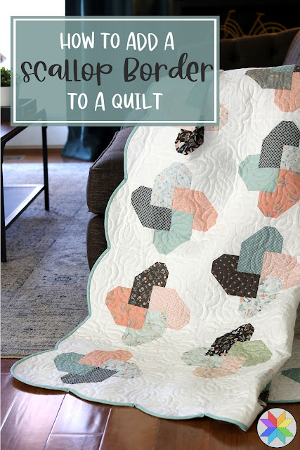 How to add a scallop border to a quilt - a tutorial by A Bright Corner - tips for making a scalloped edge on a quilt