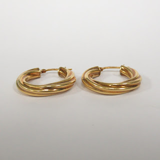 18K Gold Twisted Hoop Milor Earrings