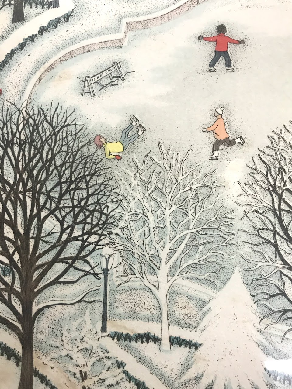 Cuca Romley's Skating in Central Park" Lithograph