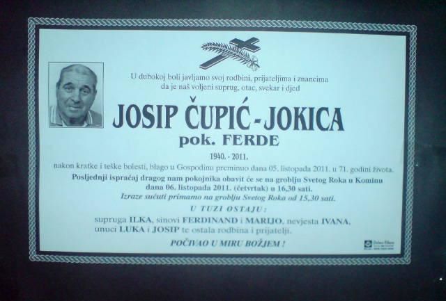 Josip Čupić - Jokica (1940. - 2011. )