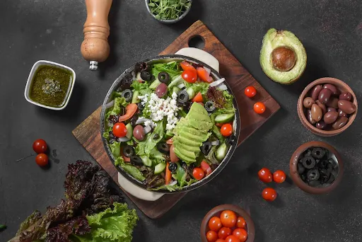 Greek Salad With Avocado And Feta Cheese