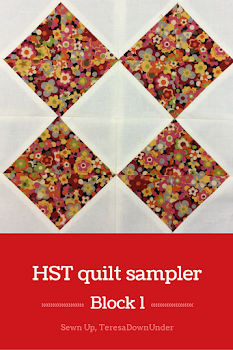 Block 1: 16 HST quilt sampler - beginner quilt