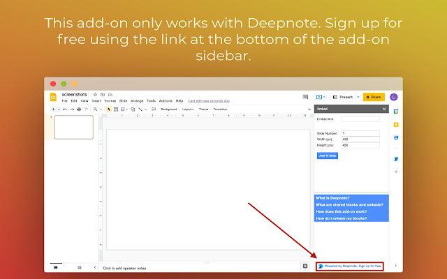 Screenshot of Deepnote Embeds