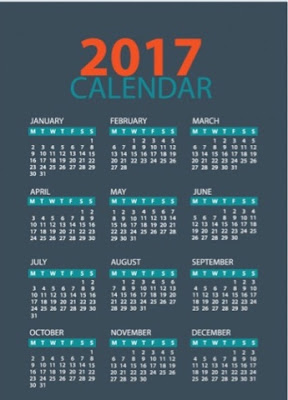2017 calendar vector