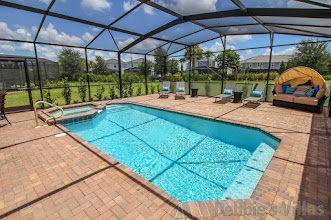 Extended pool deck at this Solterra vacation villa