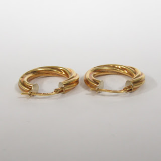 18K Gold Twisted Hoop Milor Earrings