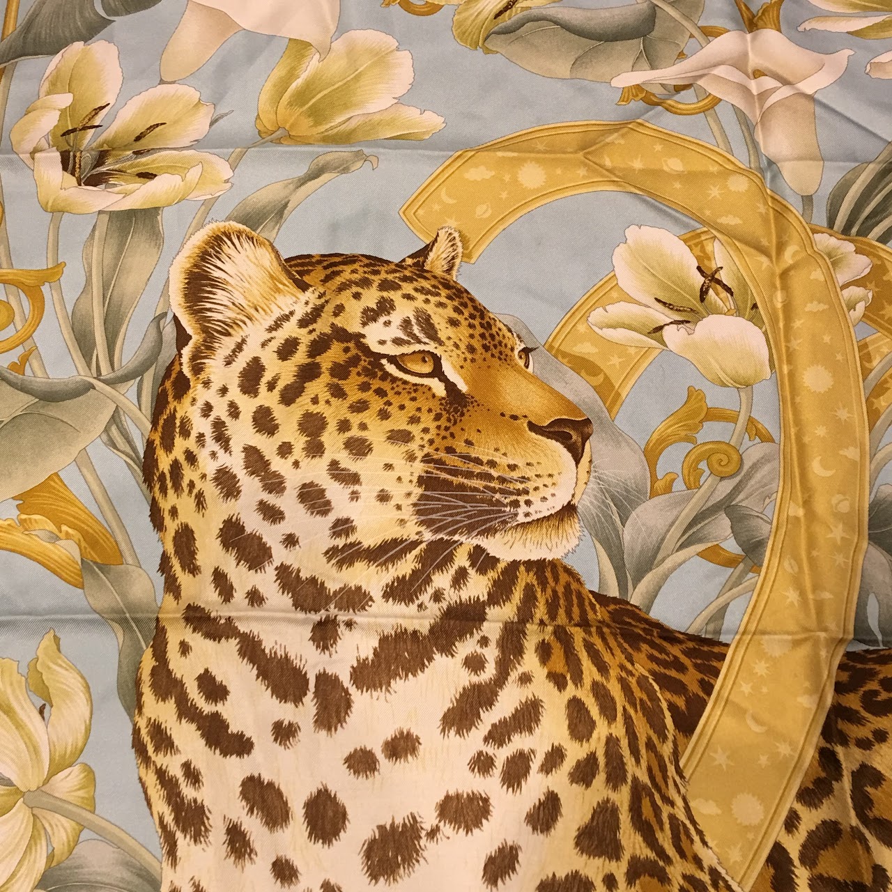 Vintage Salvatore Ferragamo Tropical Tiger Blossom Silk Scarf – Recess