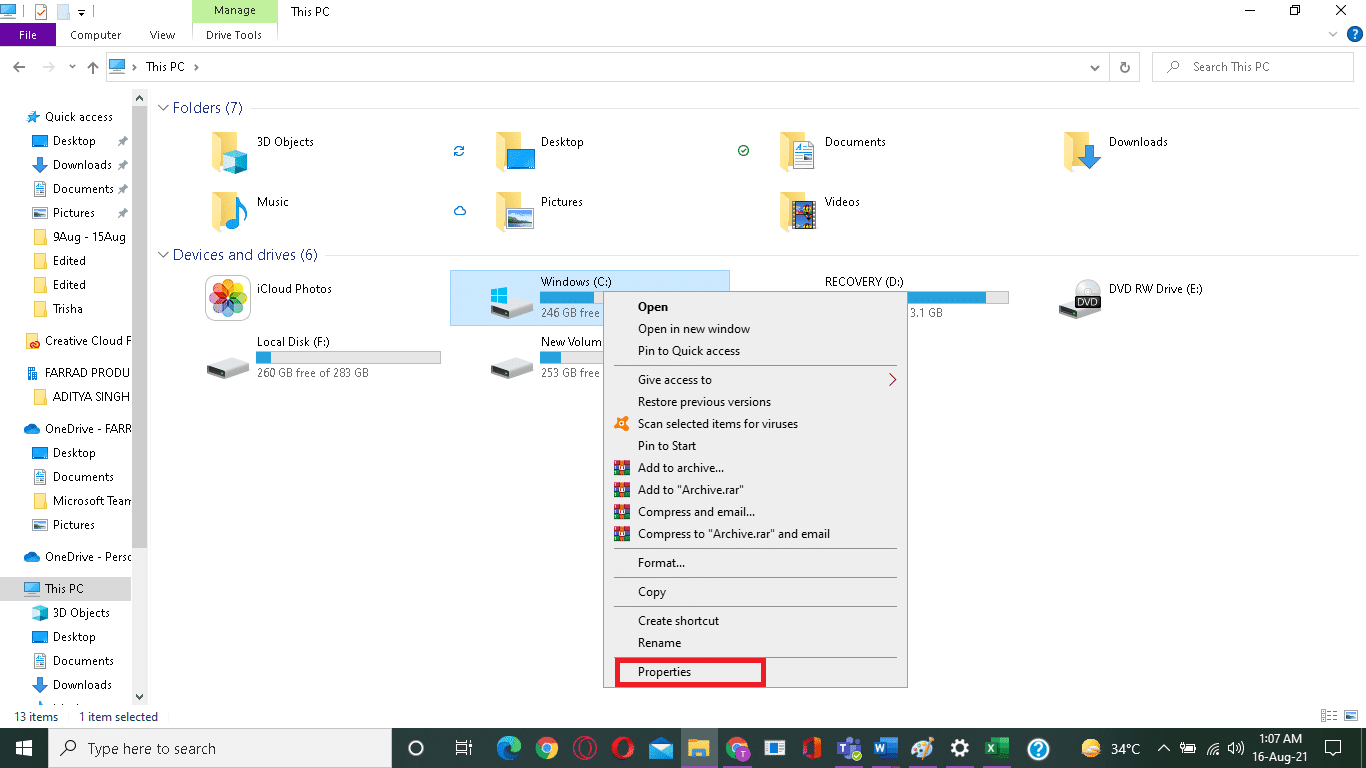 选择属性。 为什么我的 Windows 10 电脑这么慢