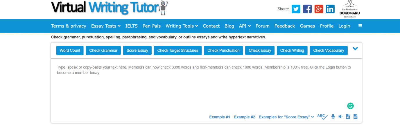 Tutor virtual de escritura