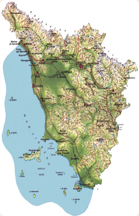 La Toscana è una regione di medie dimensioni, che può essere facilmente attraversata in poche ore.