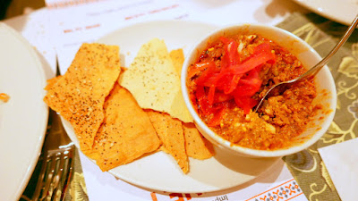 DaNet zakuski of Monkfish liver served with Everything Matzo crackers