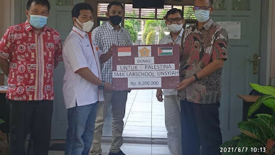 Peduli  Palestina, Labschool Unsyiah Salurkan Donasi Melalui Lazismu Aceh