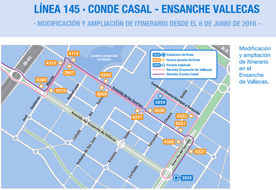 Mejoras en las líneas 85, 142 y 145 de la EMT