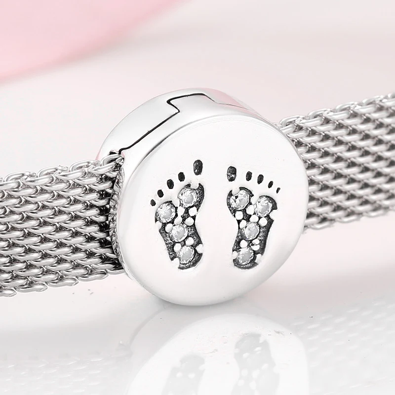 S925 Sterling Zilveren Horlogeketting Clip Kralen Holle Zirkon Kralen Armband DIY Accessoires, voor unieke en stijlvolle sieraden.