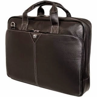 1 - 16" Deluxe Leather Notebook Briefcase, Fits notebooks with up to 16" screens or MacBook(R) Pro up to 17", Full-grain leather exterior, MEBCL1