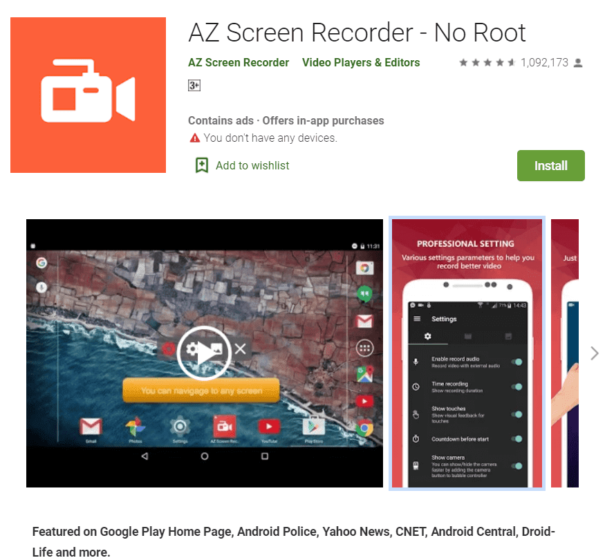 AZ SCREEN RECORDER – GEEN ROOT