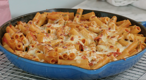 Cast Iron Baked Ziti With Charred Tomatoes THE SAVVY SHOPPER: Test Kitchen's Cast Iron Baked Ziti with Charred