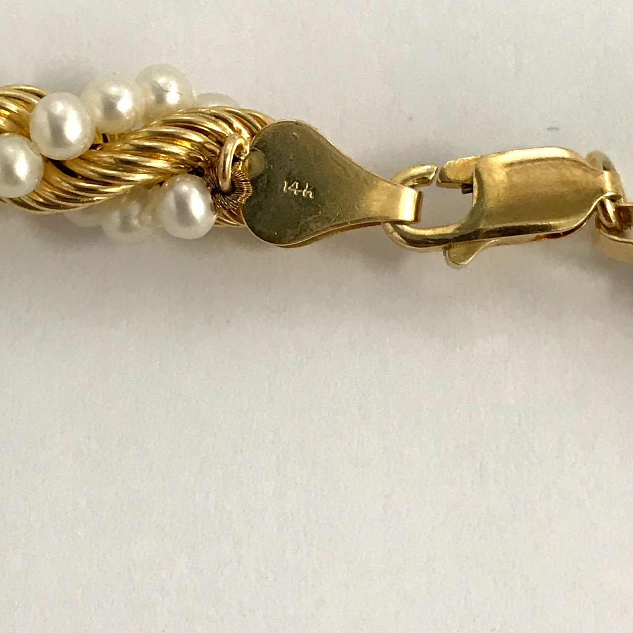 14K Gold and Seed Pearl Necklace