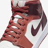 air jordan 1 mid dusty peach/sail/white/night maroon