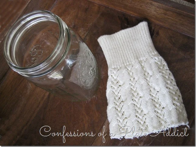 CONFESSIONS OF A PLATE ADDICT Mason Jar Sweater Candles supplies