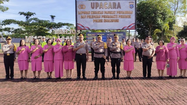 Kapolres Simalungun Pimpin Upacara Kenaikan Pangkat Pengabdian dan Pelepasan Purnabakti 