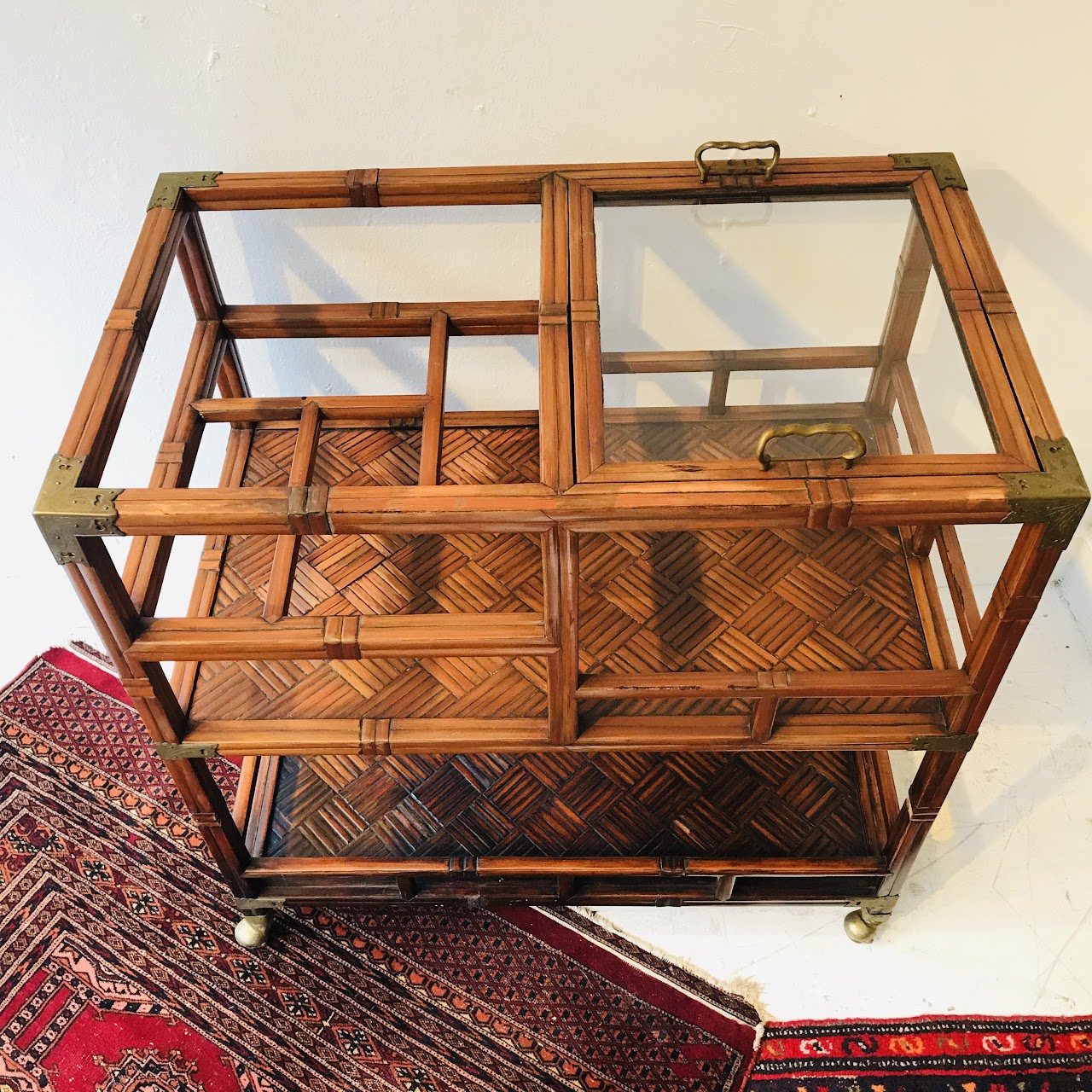 Vintage Asian Inspired Bar Cart