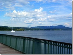 Looking at the lake from the city park