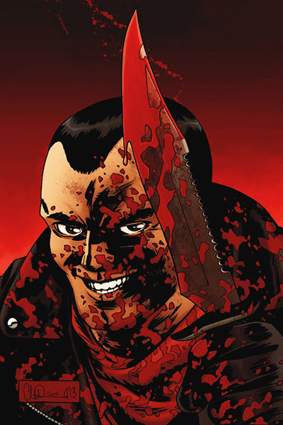 The Walking Dead comic book issue #111 cover photo with Negan