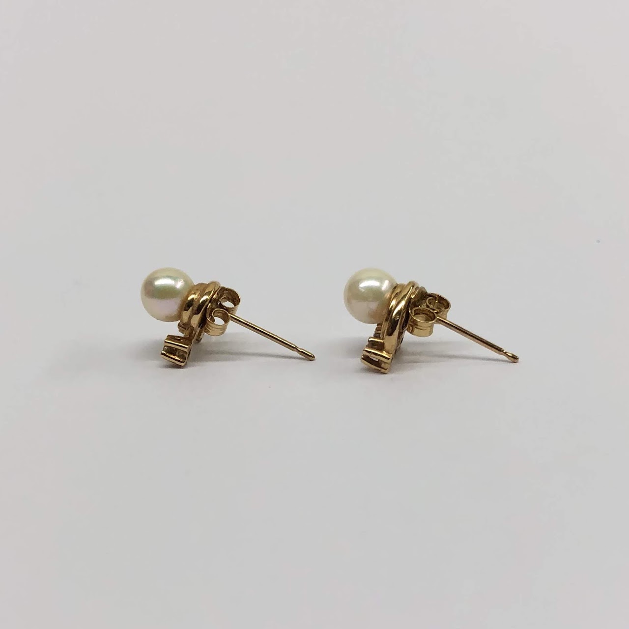 Diamond, Pearl & 14K Gold Earrings