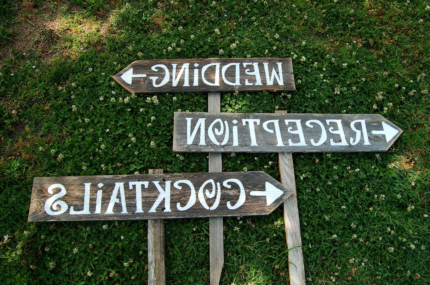 Wedding Signs Hand painted on Reclaimed Wood LARGE FONT Listing for 3 custom