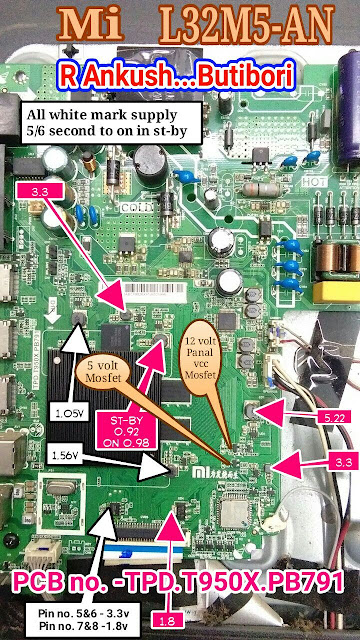 Mi -L32M5-AN TPD.T950X.PB791 MOTHER BOARD VOLTAGE DATA