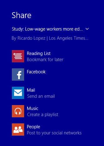 Windows 8.1, elenco di lettura, app, lettura successiva, condivisione, contenuto, sincronizzazione