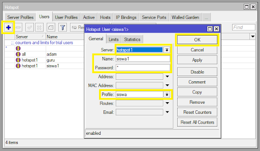 The Rule of proximity. Users tab