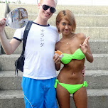with my new friend Sandy at enoshima beach in japan in Fujisawa, Japan 