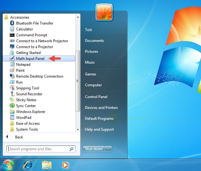 수학 입력 패널, Windows