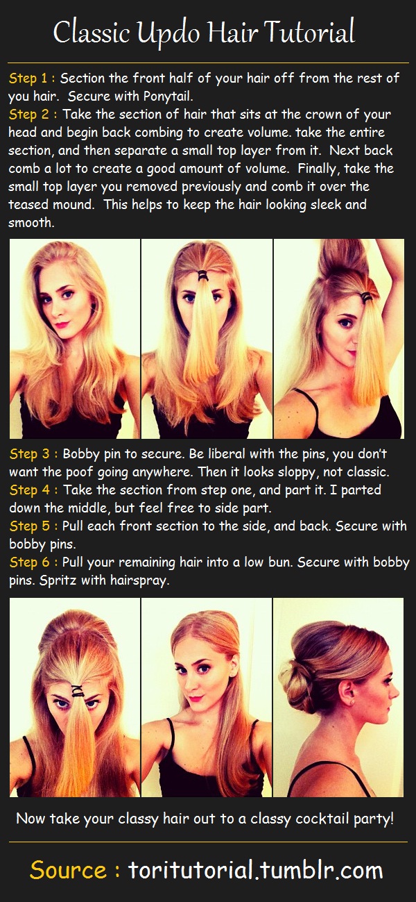 Classic Updo Hair Tutorial Beauty Tutorials