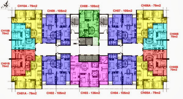 Sơ đồ mặt bằng chung cu trung van