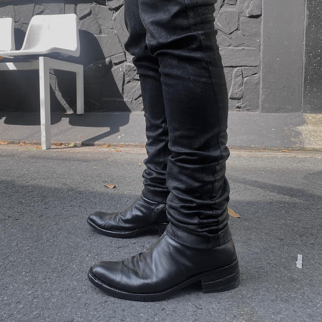 WALKER SPIRAL ZIP BOOTS 821 in BLACK SHADOW - WALKER SPIRAL ZIP BOOTS 821 in BLACK SHADOW - Walker Vietnam Pic2