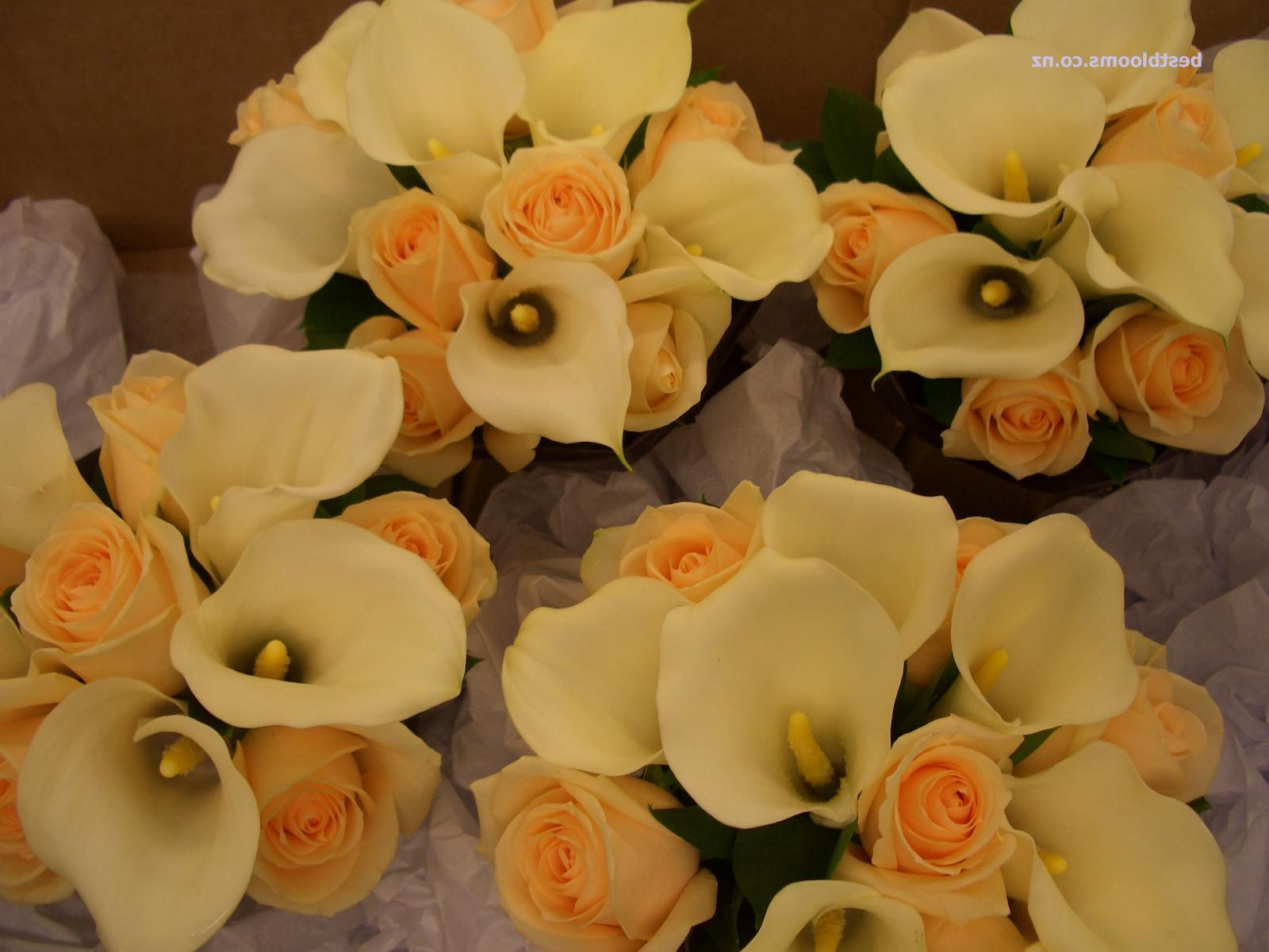 Pretty lily bouquets in peach