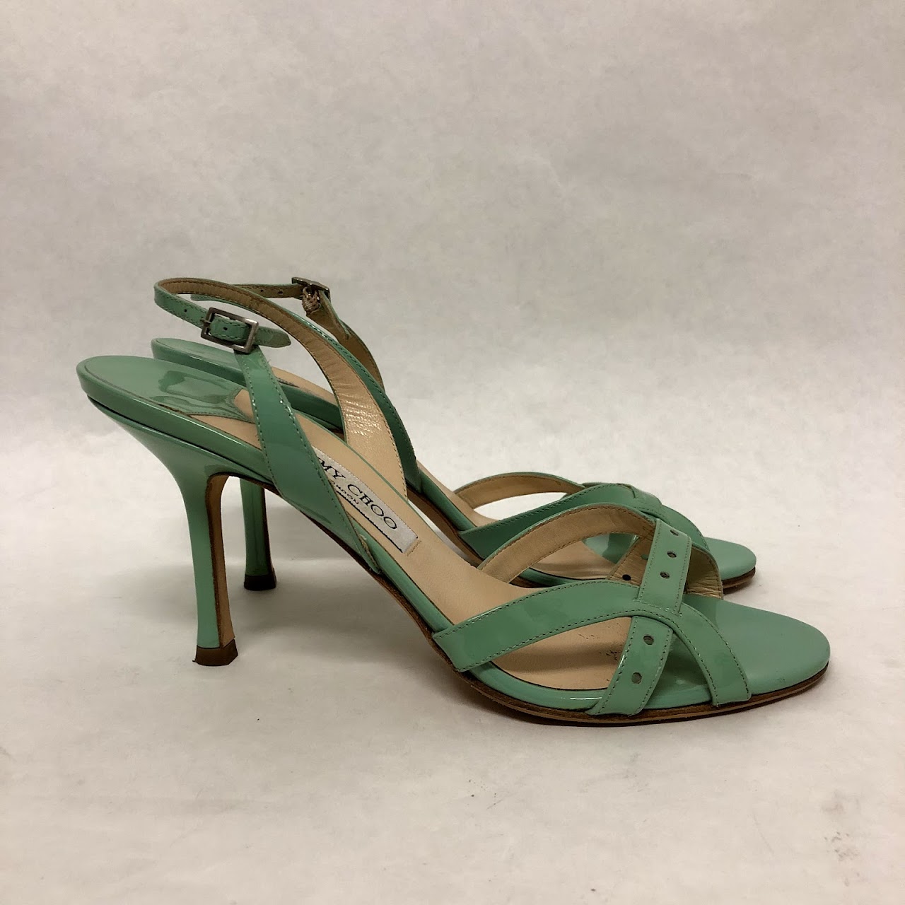 Jimmy Choo Mint Patent Leather Sandals