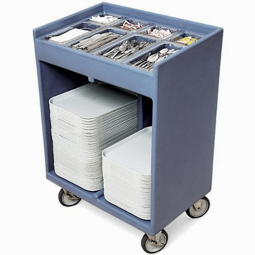  Cambro Tray  &  Silverware Cart: Gray