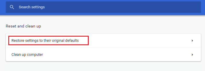 Restaurar la configuración a sus valores predeterminados originales