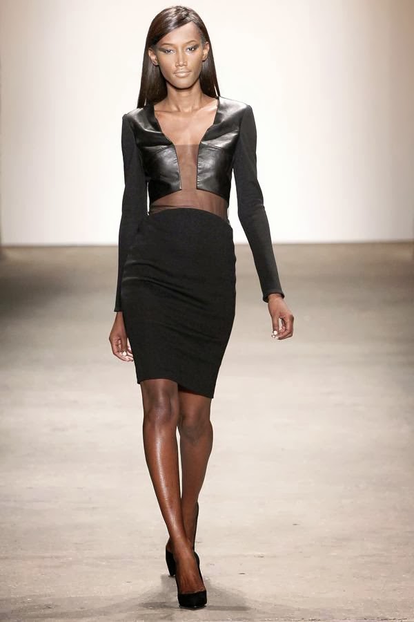 A model walks the runway at Rolando Santana during Mercedes Benz Fashion Week Fall 2014 at Eyebeam on February 9, 2014 in New York City. 