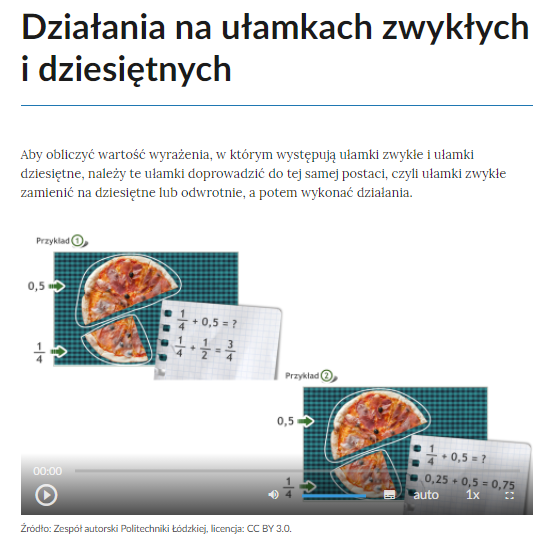 Działania na ułamkach zwykłych i dziesiętnych kl.5