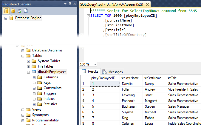 seleccionar datos de la tabla