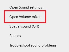 Volumemixer openen